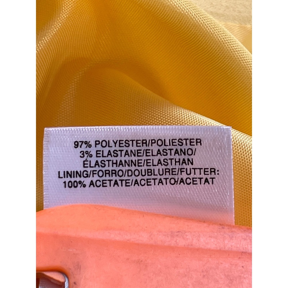 Kasper Women Size 12 Two Piece Dress Suit Yellow Black Diamond Cutout Career - Picture 16 of 16